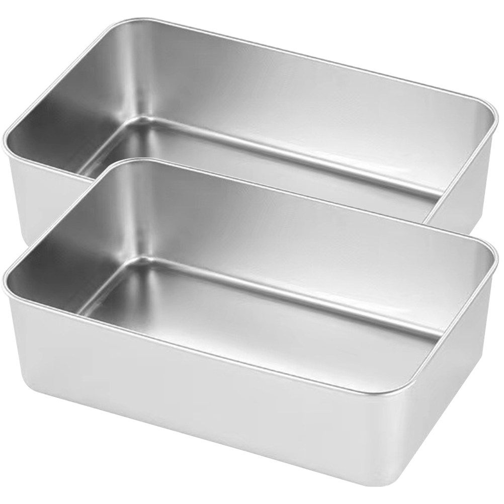2Pcs Rectangle Stainless Steel - Tray Mold Rectangle ulasan dan harga