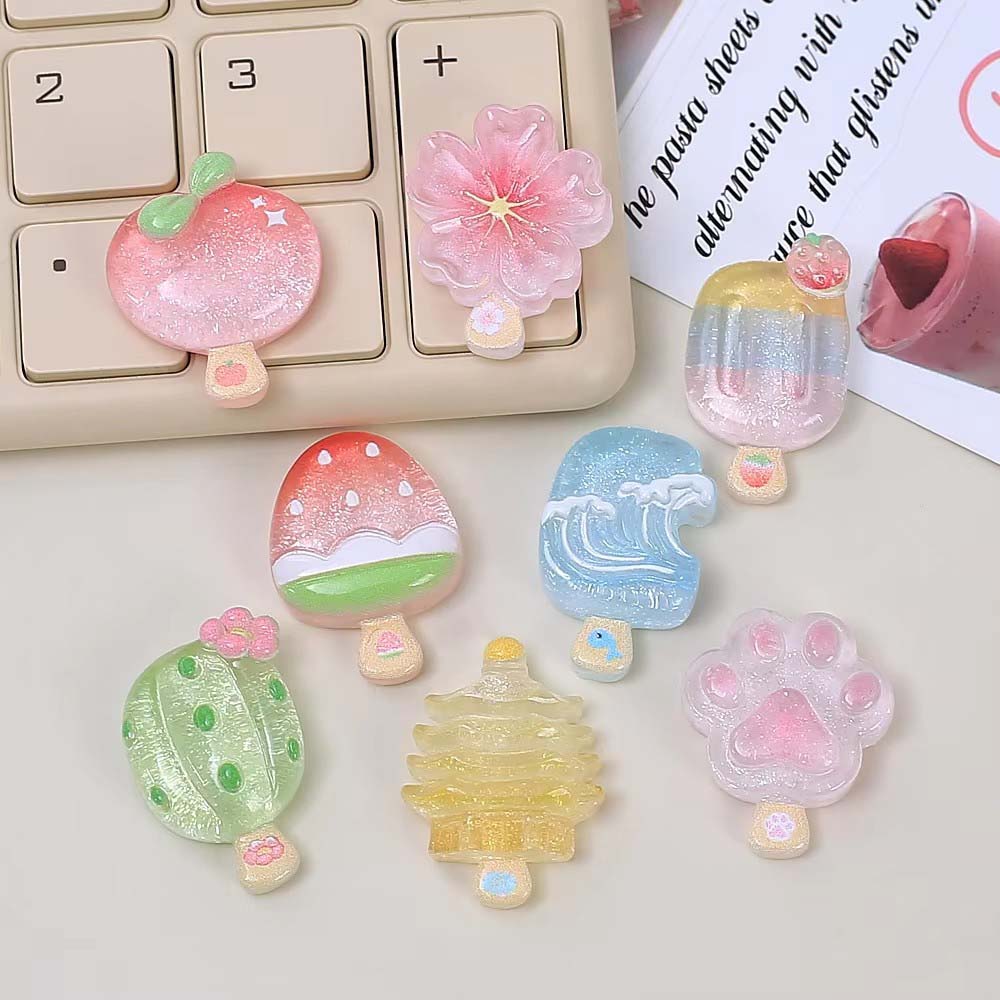 10pcs Kawaii Transparent Summe - Resin Art Phone Case ulasan dan harga