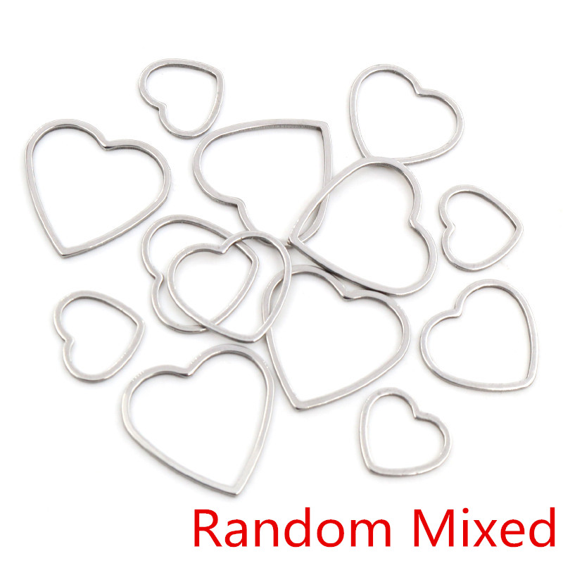 20pcs Heart Charm Gold Stainle - Bezels Pendant Resin ulasan dan harga