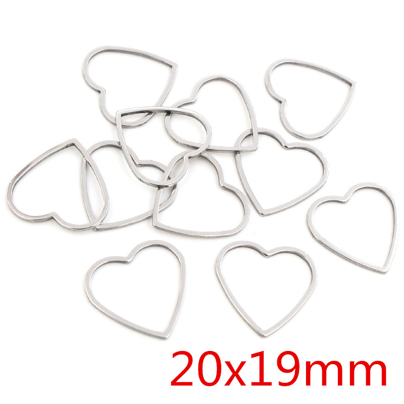 20pcs Heart Charm Gold Stainle - Bezels Pendant Resin ulasan dan harga